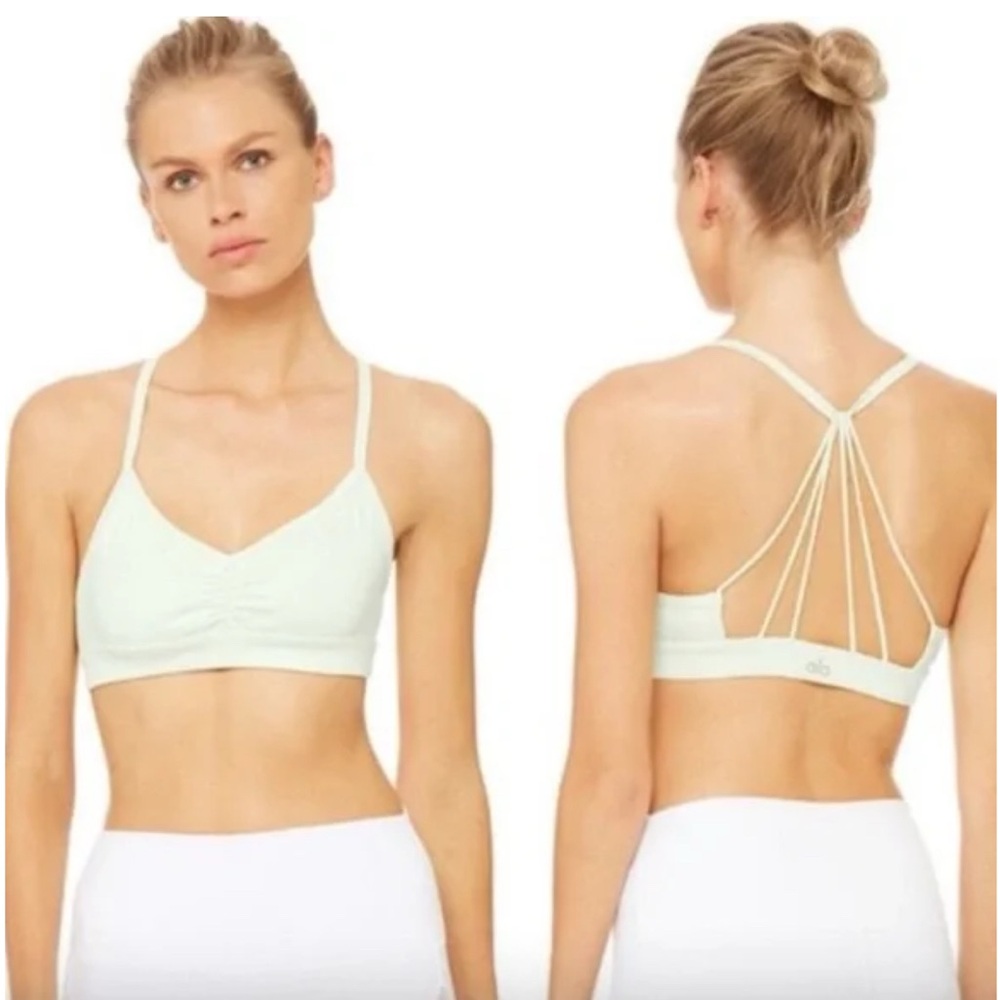 ALO • Sunny Strappy Bra in White Glossy
